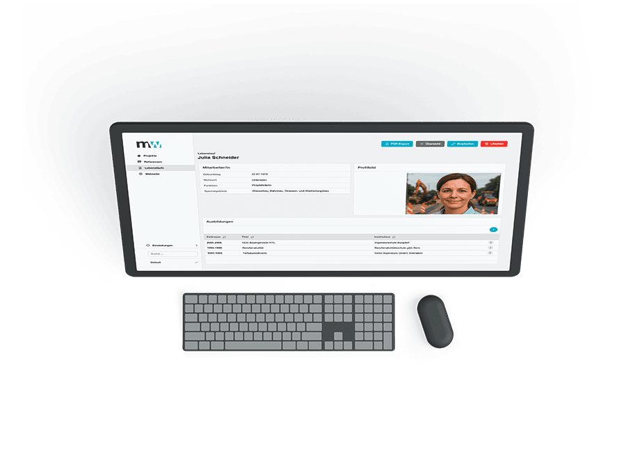 Digitale Referenz- und Lebenslaufverwaltung für Bauingenieure Digitale Referenz- und Lebenslaufverwaltung für Bauingenieure